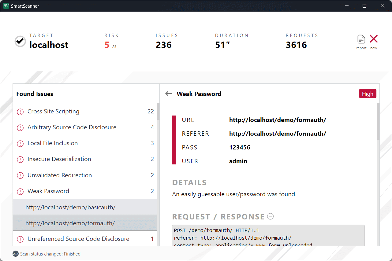 SmartScanner scanning dashboard