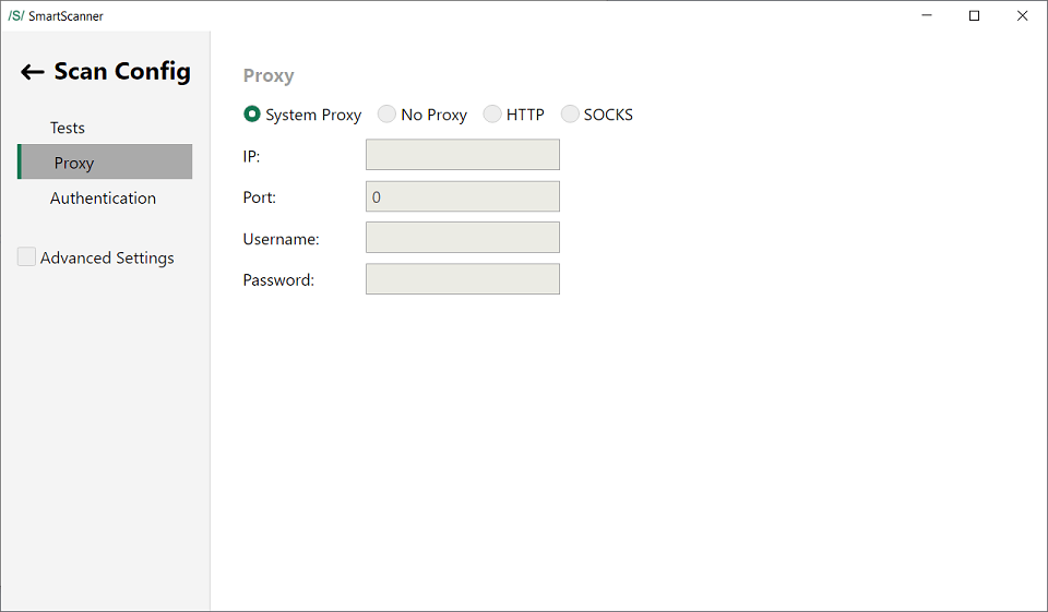 Configuring proxy in SmartScanner