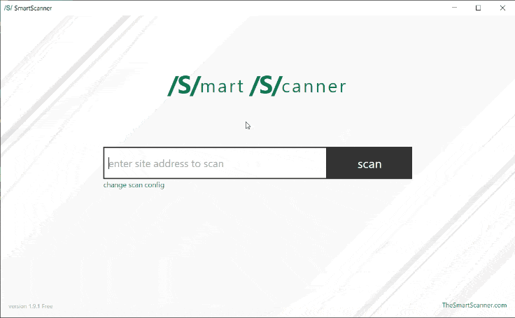 SmartScanner performing a website scan in 1 simple step