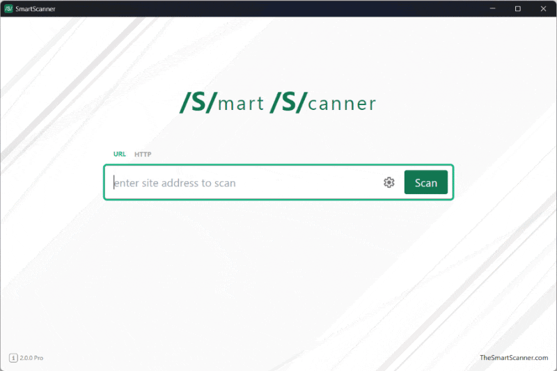 SmartScanner performing a website scan in 1 simple step