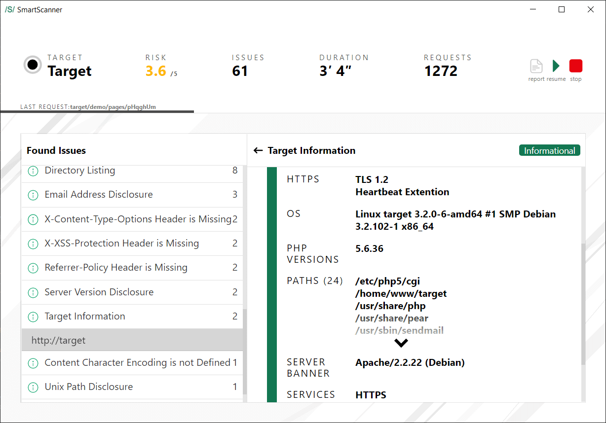 viewing target information